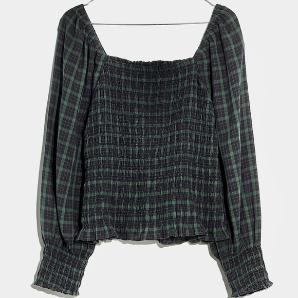 Madewell smocked puff sleeve shirt - Picture 4 of 7